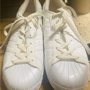 Adidas super star shell toe sneakers white size 7